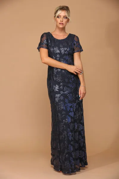 Truedames Short Sleeve Mother Of The Bride Formal Evening Dress In Blue