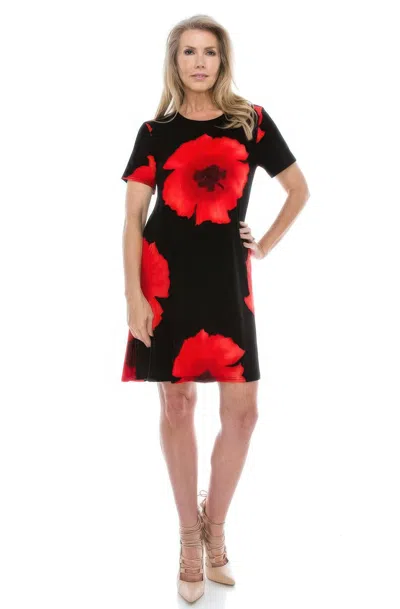 Truedames Short-sleeved Knee-length Dress In Red