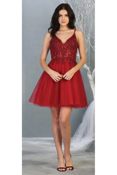 Truedames Short Spaghetti Strap Homecoming Dress In Red