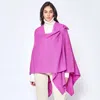 Truedames Shoulder Strap Solid Ruana Poncho In Pink