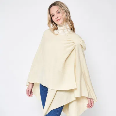 Truedames Shoulder Strap Solid Ruana Poncho In Yellow