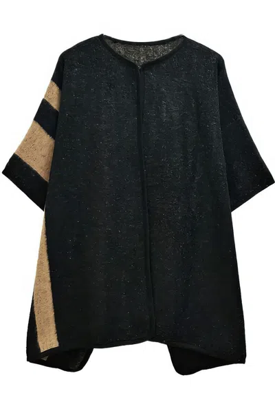 Truedames Side Border Ruana In Black