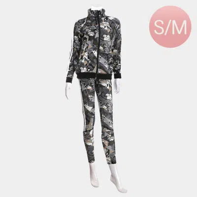 Truedames Side Double Stripe Detail Track Jacket Pants Set Large In Gray
