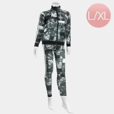 Truedames Side Double Stripe Detail Track Jacket Pants Set Large In Green