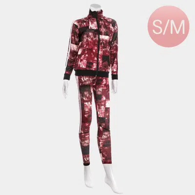 Truedames Side Double Stripe Detail Track Jacket Pants Set In Red