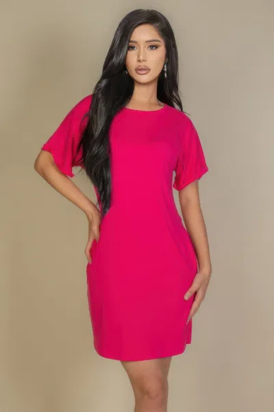 Truedames Side Pocket Double Folded Mini Dress In Pink