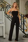 Truedames Side To Side Open Flap Jumpsuit In Black