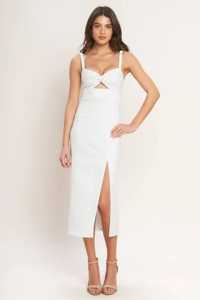 Truedames Silent Shin Twill Midi Dress In White