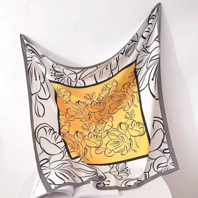 Truedames Silk Feel Floral Pattern Print Square Scarf In Multi