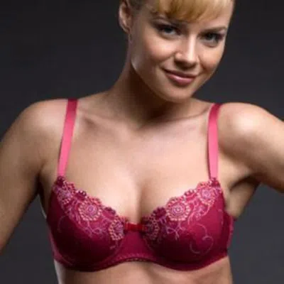 Truedames Simple Cotton Support Bra In Pink