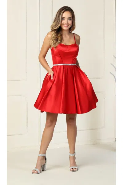 Truedames Simple Party Cocktail Dress In Red
