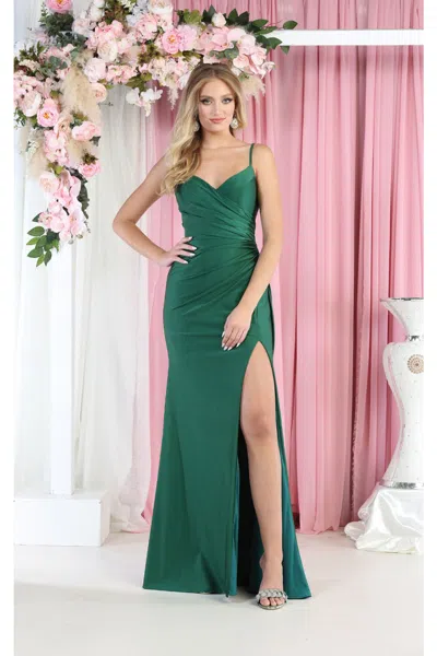 Truedames Simple Ruched Bodice Bridesmaids Gowns In Green