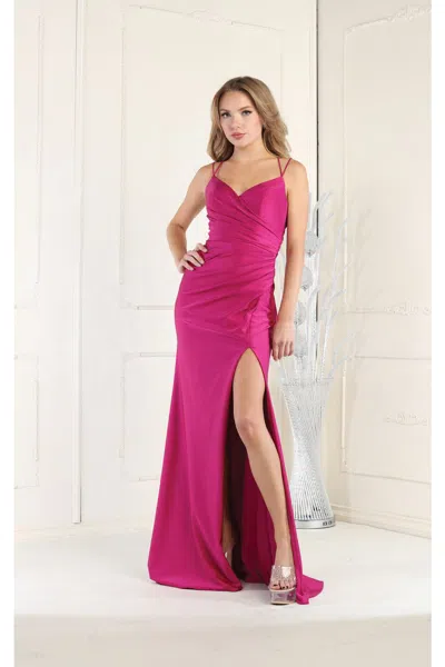 Truedames Simple Ruched Bodice Bridesmaids Gowns In Pink