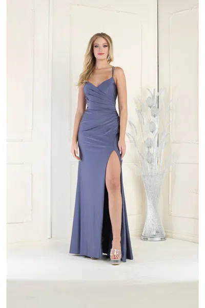 Truedames Simple Ruched Bodice Bridesmaids Gowns In Purple