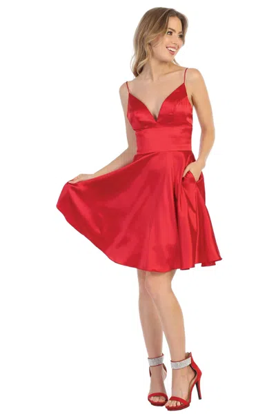 Truedames Simple Satin Short Bridesmaids Dresses In Multi