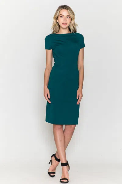 Truedames Simple Short Cap Sleeve Mother Of Bride Dress In Green