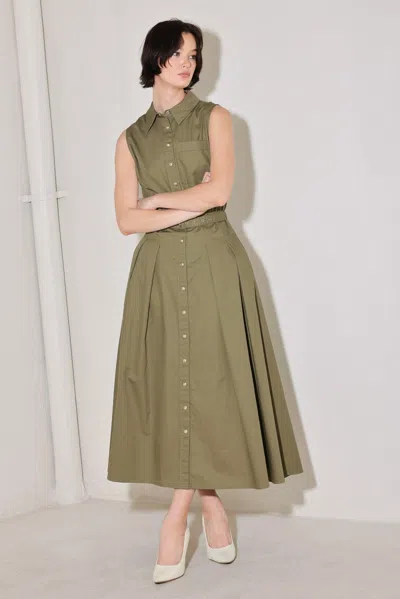Truedames Simply Unstoppable Woven Midi Dress In Green