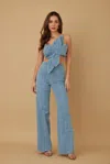 Truedames Single Strap Wrap Flower Set In Blue