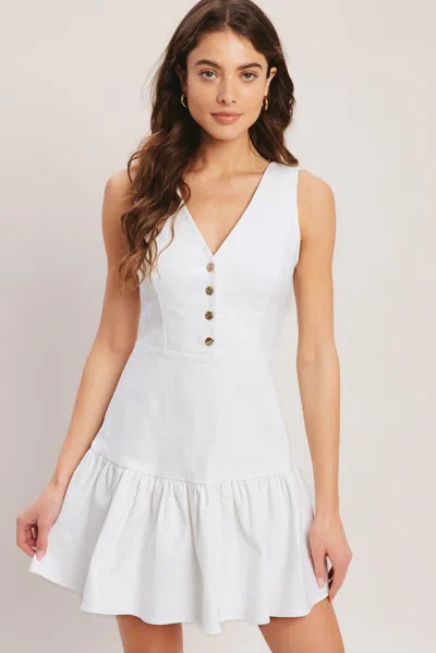 Truedames Sky Garden Woven Mini Dress In White