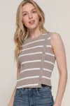 Truedames Sleeveless Diagonal Shape Stripe Spring Sweater In Animal Print