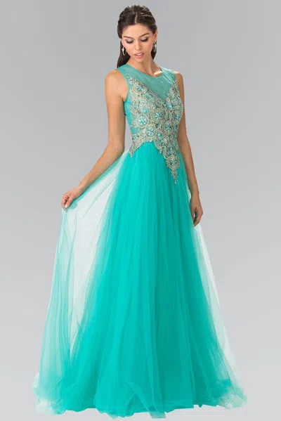 Truedames Sleeveless Embroidered Tulle Long Mob Dress In Multi