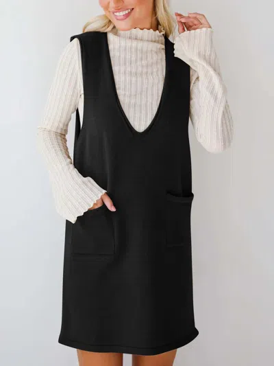 Truedames Sleeveless Knit Dress With Pockets In Gray
