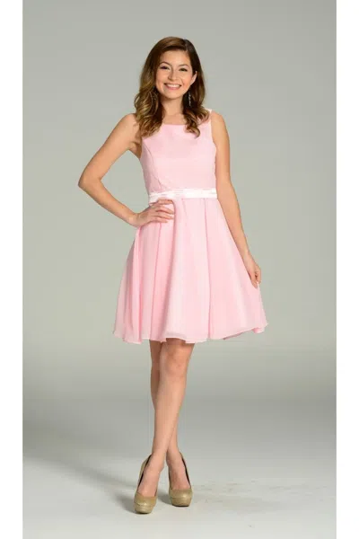 Truedames Sleeveless Short Chiffon Bridesmaid Party Dress In Pink