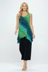 Truedames Sleeveless Side Drop Tunic In Multi