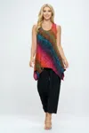 Truedames Sleeveless Side Drop Tunic In Multi
