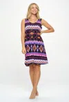Truedames Sleeveless Tank Dress With Round In Purple