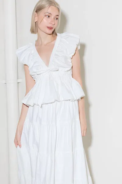 Truedames Slow Down In White Woven Top In Multi