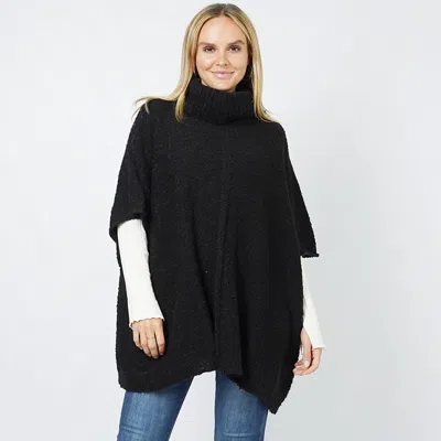 Truedames Slub Knit Turtle Neck Pullover In Black