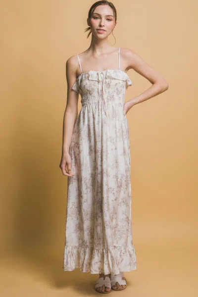 Truedames Smocked Floral Maxi Dress In Multi