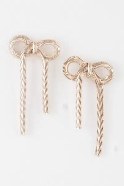 Truedames Snake Chain Ribbon Earrings In Gold