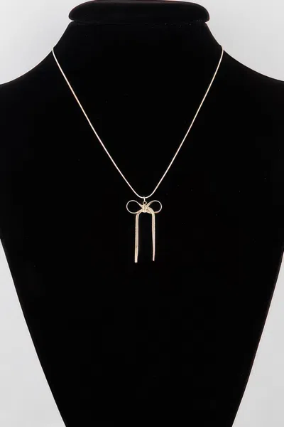 Truedames Snake Chain Ribbon Necklace In Gold