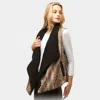 Truedames Snake Skin Fur Lining Vest In Animal Print