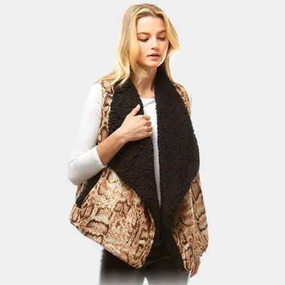 TRUEDAMES SNAKE SKIN FUR LINING VEST