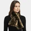 Truedames Snake Skin Patterned Faux Fur Pull Through Scarf In Brown