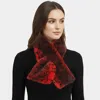 Truedames Snake Skin Patterned Faux Fur Pull Through Scarf In Red