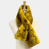 Truedames Snake Skin Patterned Faux Fur Pull Through Scarf In Yellow
