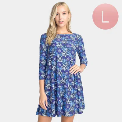 Truedames Snowflake Patterned A-line Dress In Multi