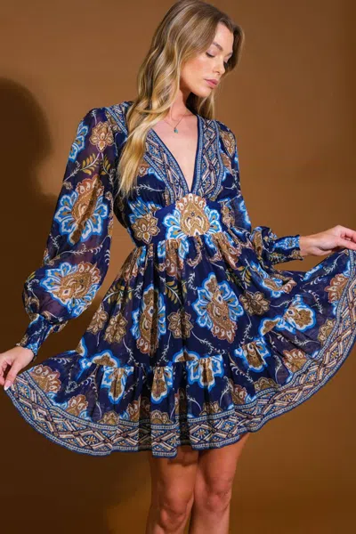 Truedames So Delighted Woven Mini Dress In Blue