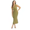 Truedames Soft And Cozy Warm Knit Fabric Dress In Green