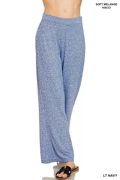 Truedames Soft Elastic Waisted Flare Pants In Blue
