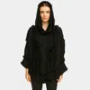 Truedames Soft Faux Fur Knitted Poncho In Black
