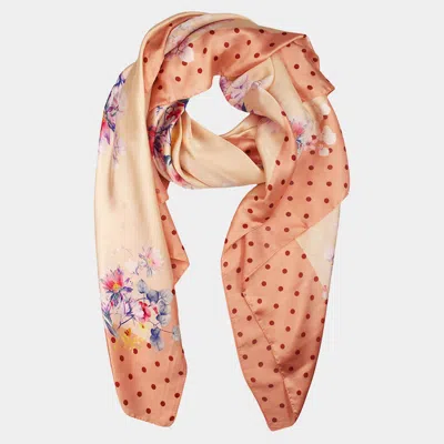 Truedames Soft Floral Blush Pattern Printed Oblong Silky Satin Scarf Shawl In Pink