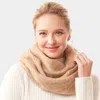 Truedames Soft Fuzzy Solid Infinity Scarf In Sand