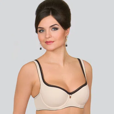Truedames Soft Lace Balcony Bra In Beige
