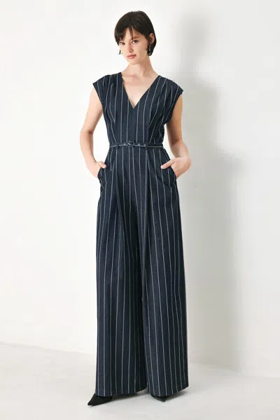 Truedames Soft Line Romance Woven Jumpsuit In Blue