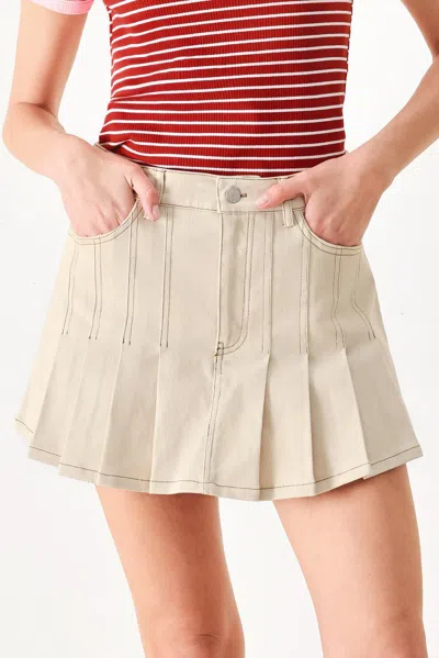 Truedames Soft Power Woven Skort In Brown